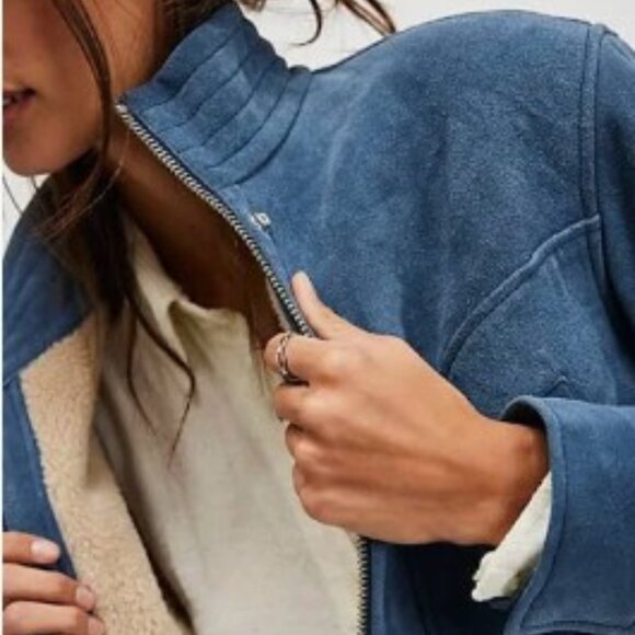 Free People Women's We The Free Wes Suede Bomber Jacket - Small - Picture 3 of 11